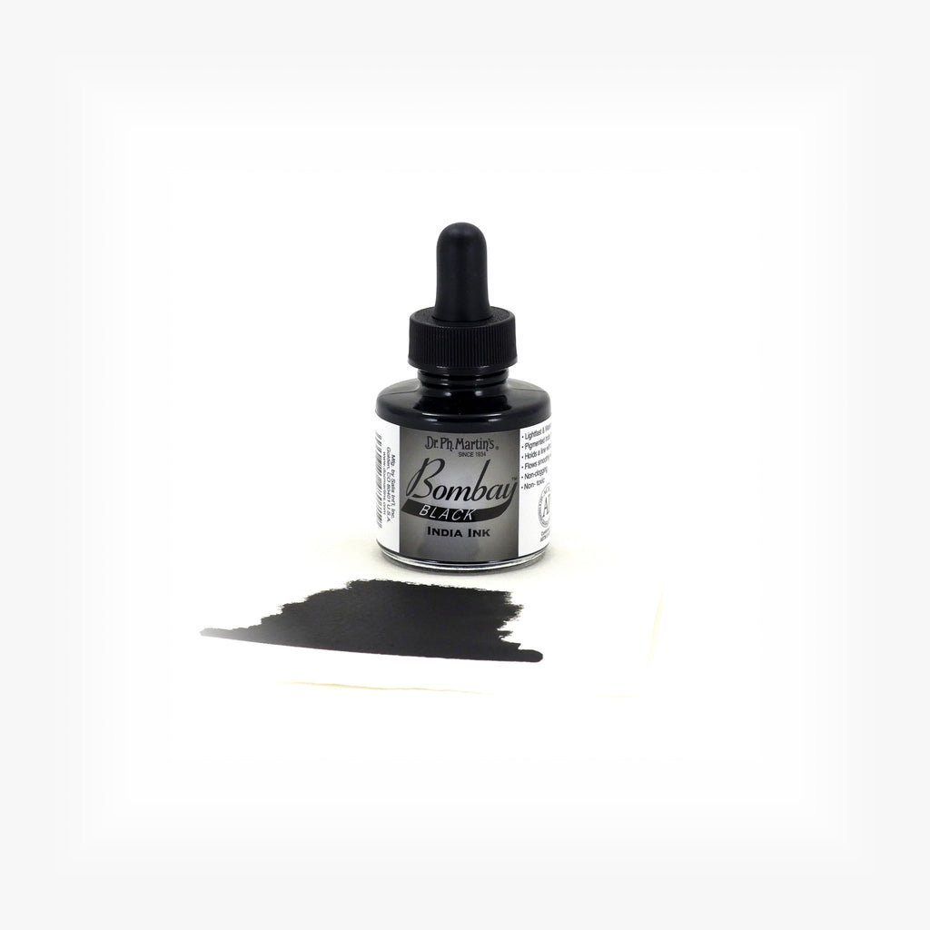 Dr. P.H. Martin Bombay India Ink 1oz - Black - The Merri Artist - merriartist.com