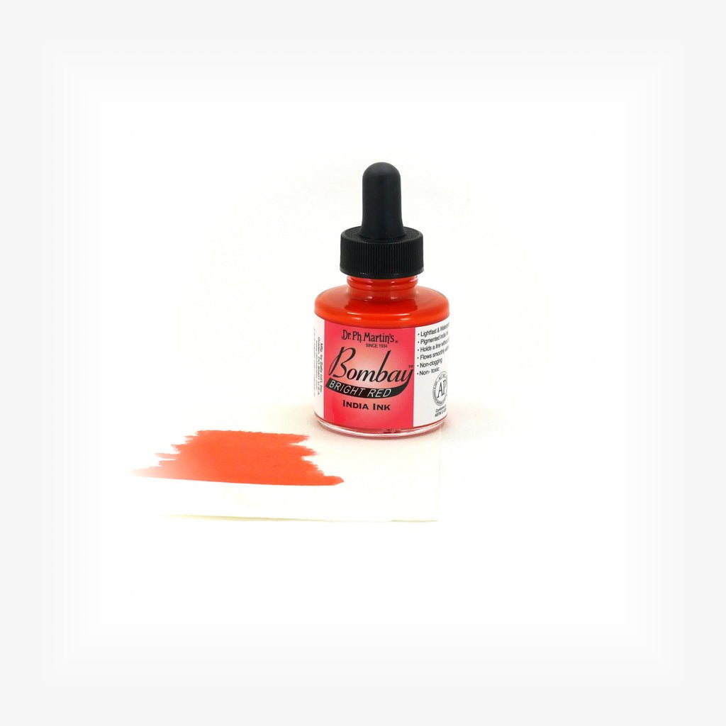 Dr. P.H. Martin Bombay India Ink 1oz - Bright Red - The Merri Artist - merriartist.com