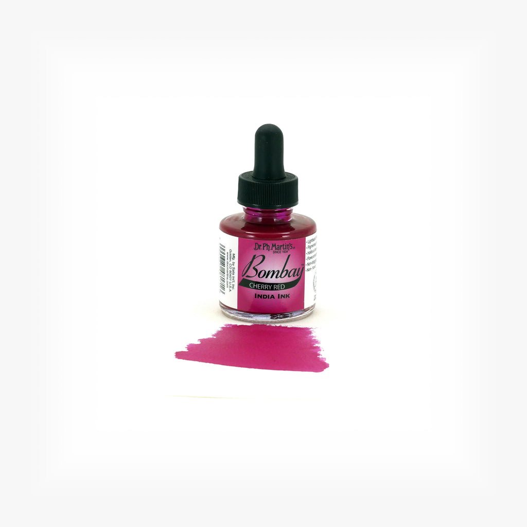 Dr. P.H. Martin Bombay India Ink 1oz - Cherry Red - The Merri Artist - merriartist.com