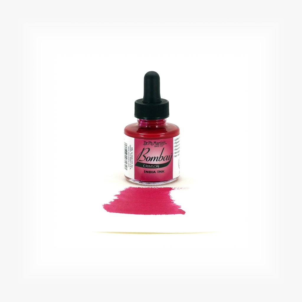 Dr. P.H. Martin Bombay India Ink 1oz - Crimson - The Merri Artist - merriartist.com