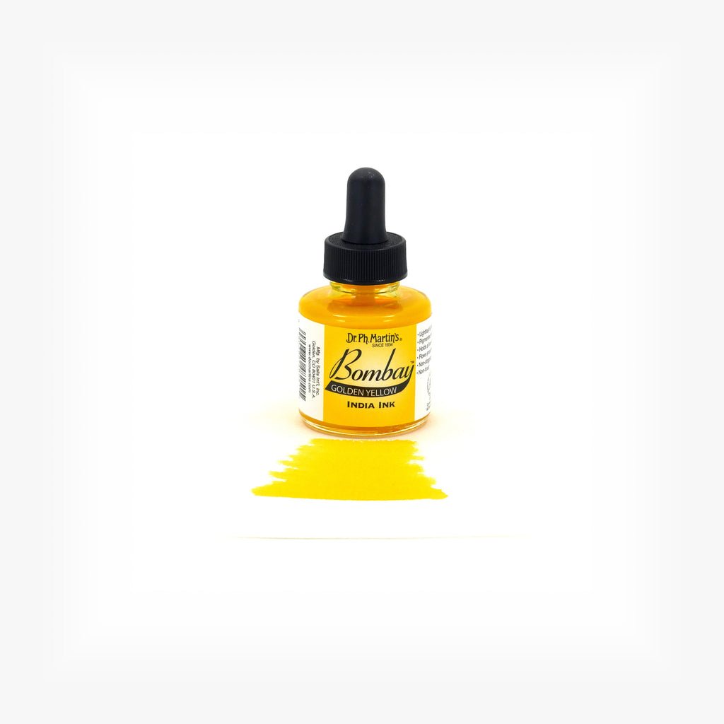 Dr. P.H. Martin Bombay India Ink 1oz - Golden Yellow - The Merri Artist - merriartist.com