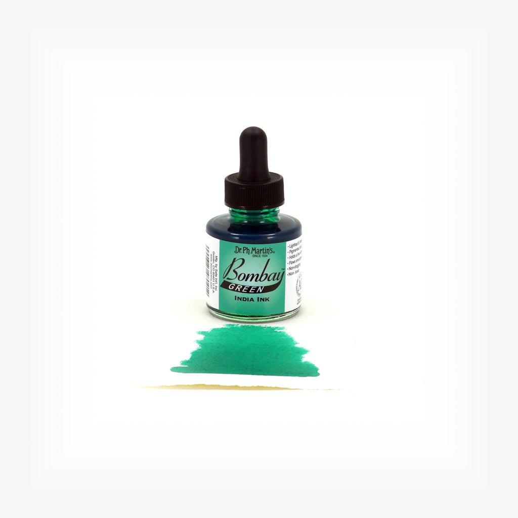 Dr. P.H. Martin Bombay India Ink 1oz - Green - The Merri Artist - merriartist.com