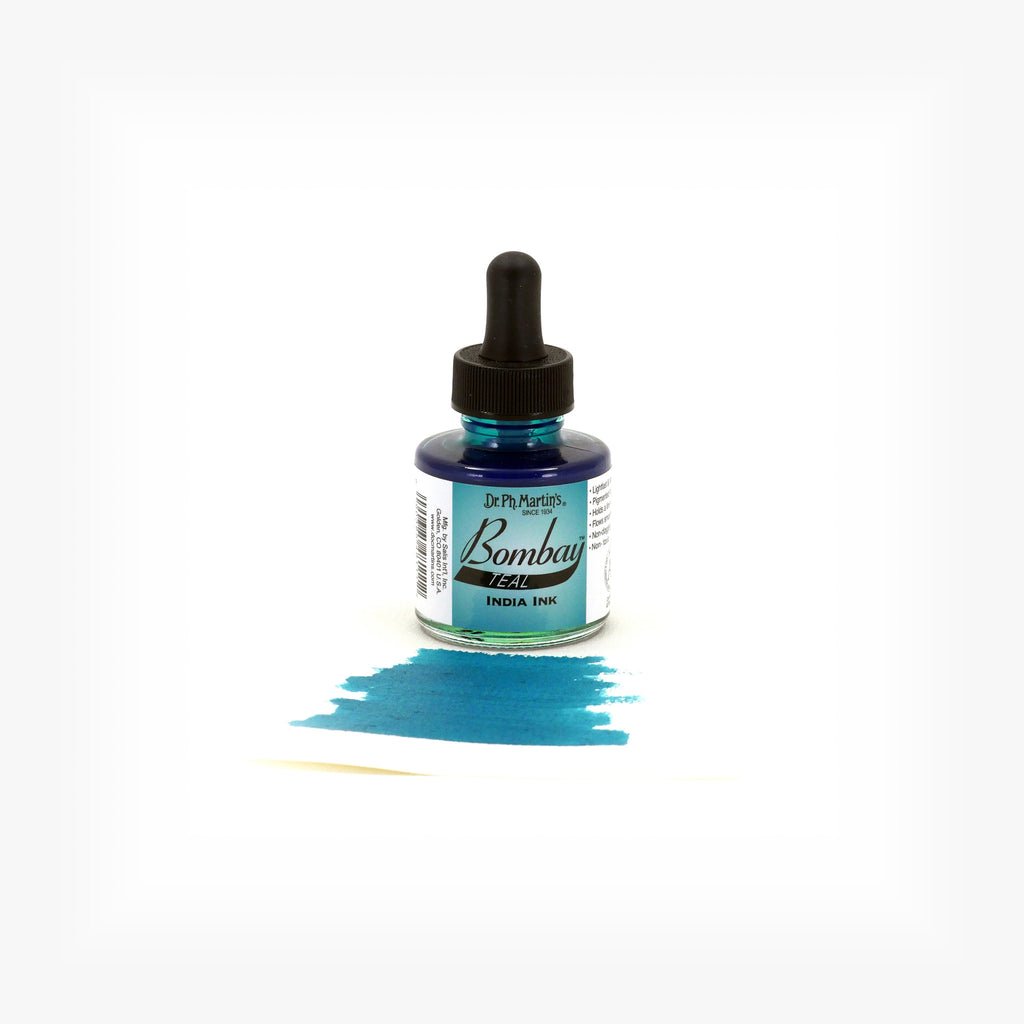 Dr. P.H. Martin Bombay India Ink 1oz - Teal - The Merri Artist - merriartist.com