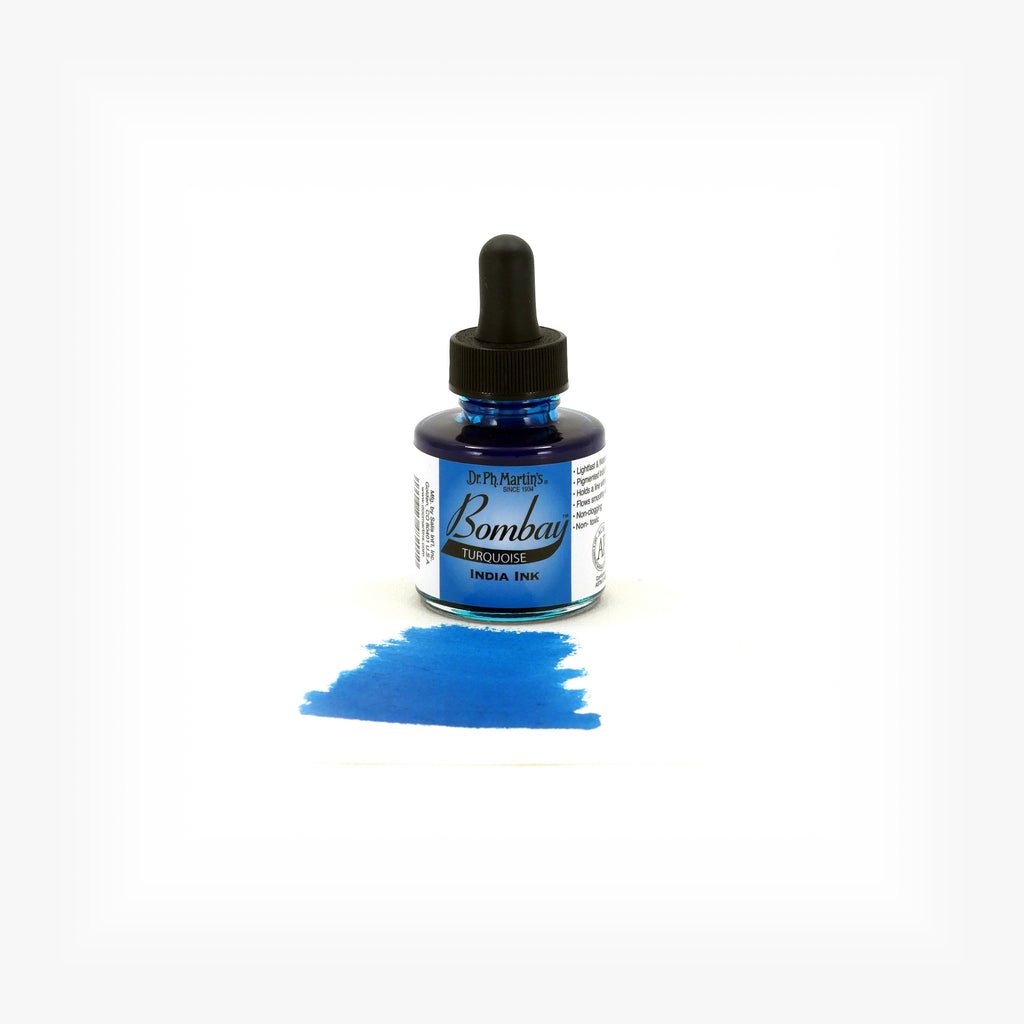 Dr. P.H. Martin Bombay India Ink 1oz - Turquoise - The Merri Artist - merriartist.com