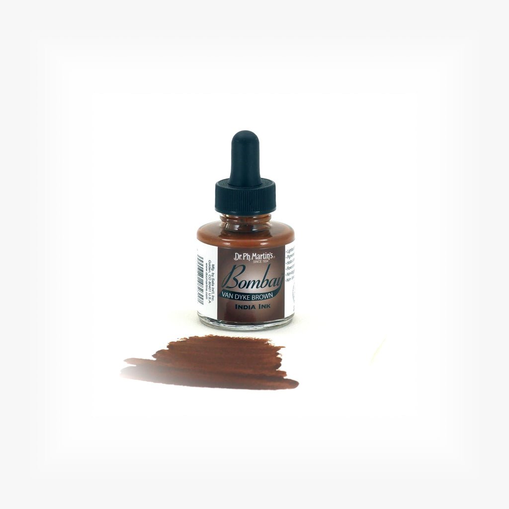 Dr. P.H. Martin Bombay India Ink 1oz - Vandyke Brown - The Merri Artist - merriartist.com