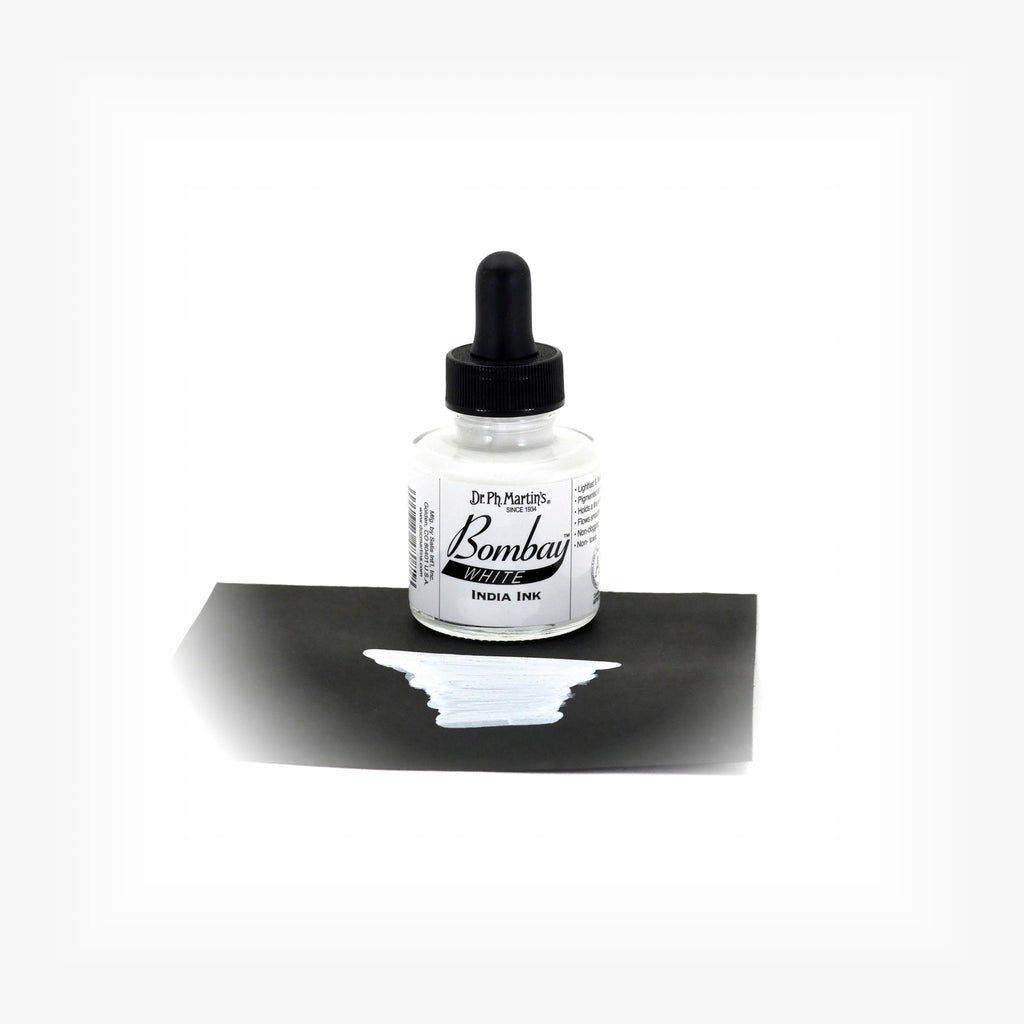 Dr. P.H. Martin Bombay India Ink 1oz - White - The Merri Artist - merriartist.com