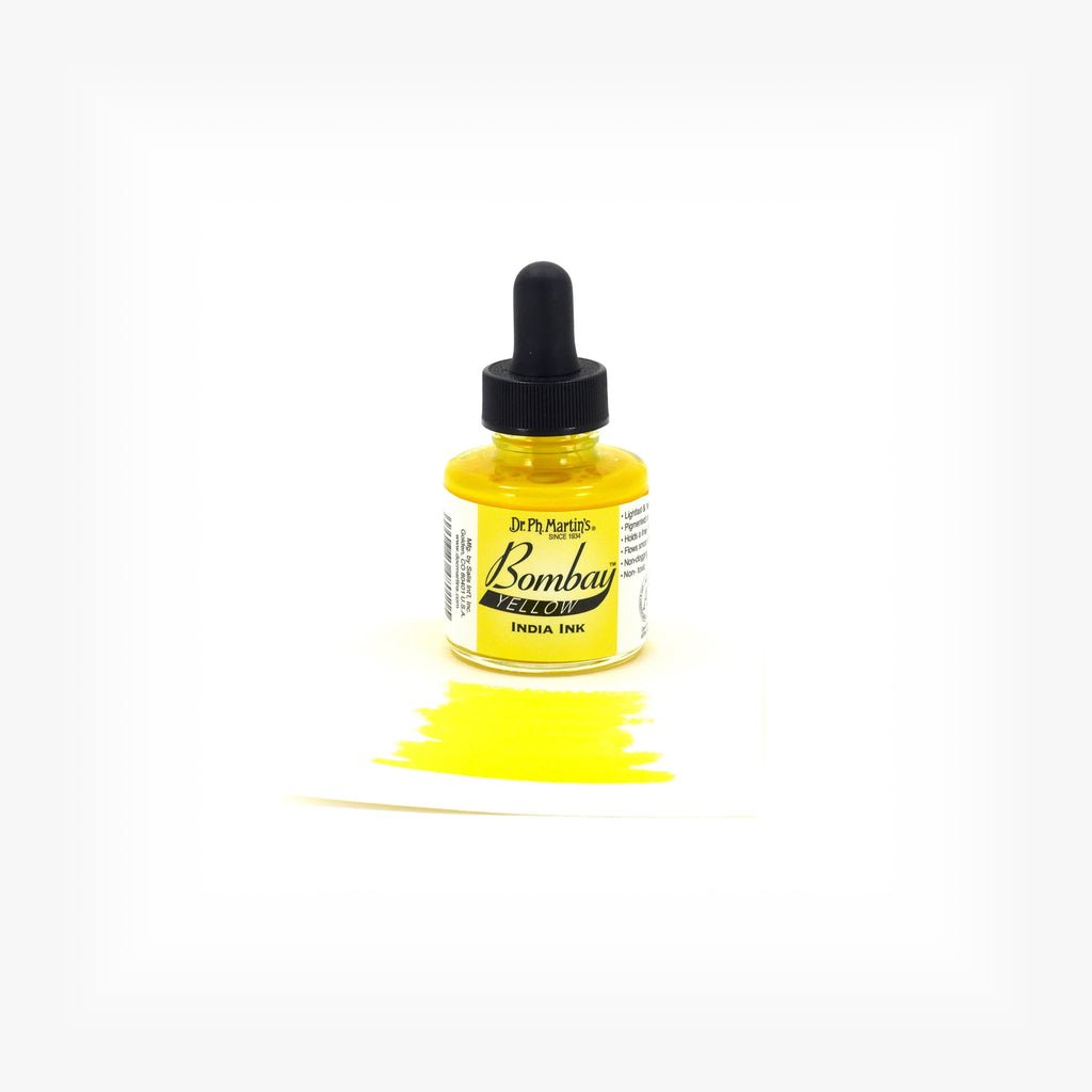 Dr. P.H. Martin Bombay India Ink 1oz - Yellow - The Merri Artist - merriartist.com