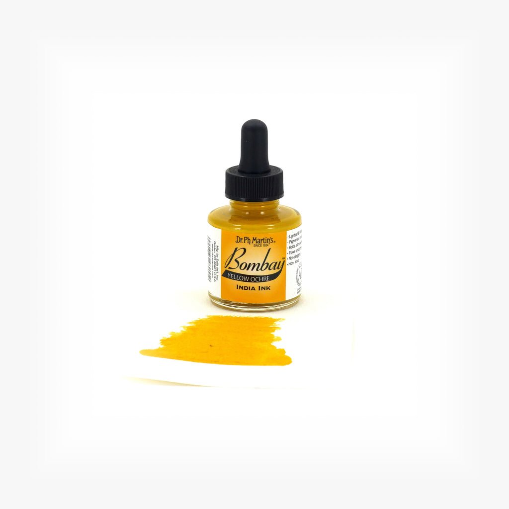 Dr. P.H. Martin Bombay India Ink 1oz - Yellow Ochre - The Merri Artist - merriartist.com