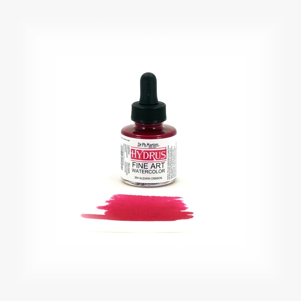 Dr. Ph. Martin's Hydrus Fine Art Watercolor 1 fl. oz. - Alizarin Crimson - The Merri Artist - merriartist.com