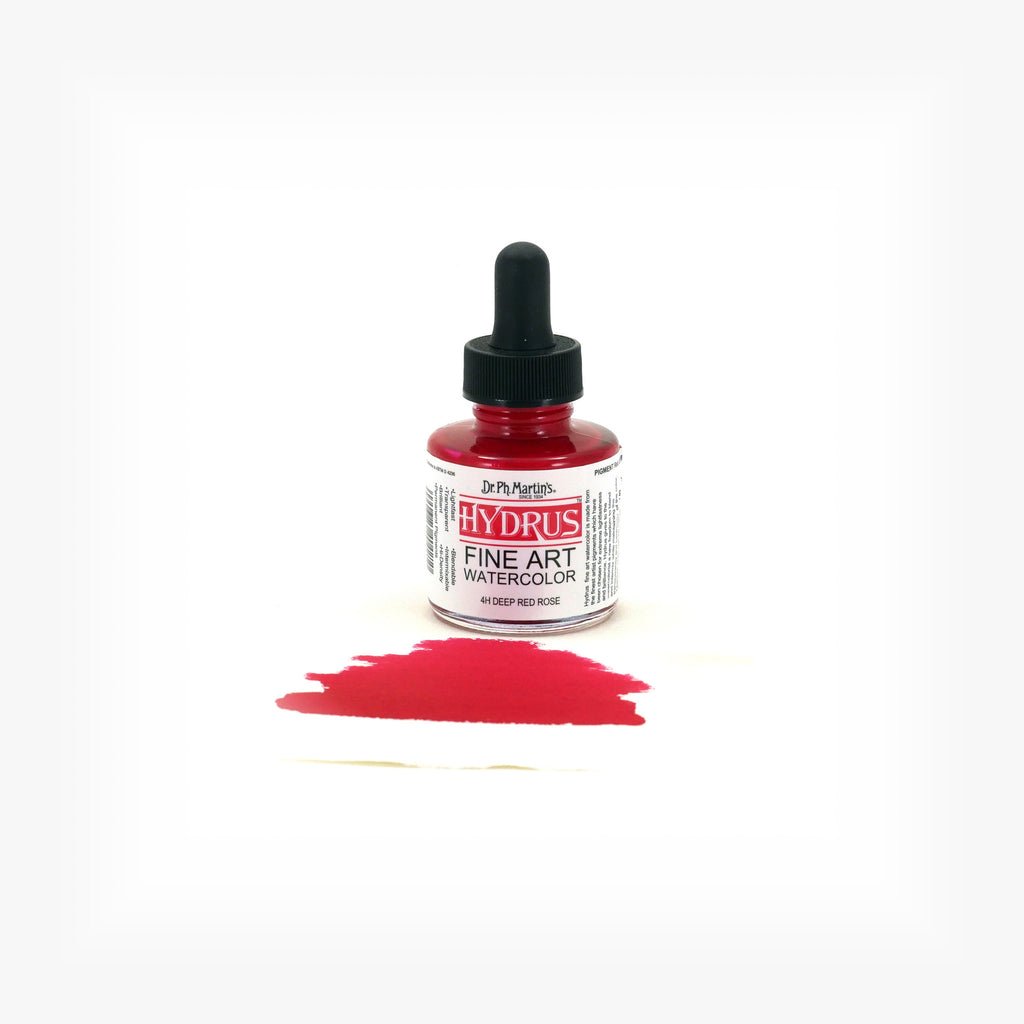 Dr. Ph. Martin's Hydrus Fine Art Watercolor 1 fl. oz. - Deep Red Rose - The Merri Artist - merriartist.com