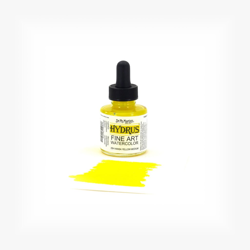 Dr. Ph. Martin's Hydrus Fine Art Watercolor 1 fl. oz. - Hansa Yellow Medium - The Merri Artist - merriartist.com