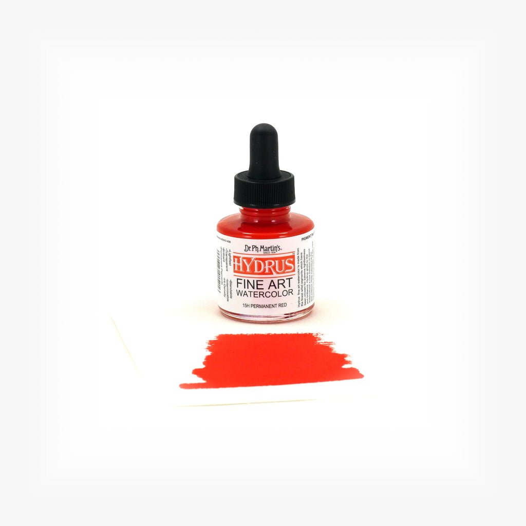 Dr. Ph. Martin's Hydrus Fine Art Watercolor 1 fl. oz. - Permanent Red - The Merri Artist - merriartist.com