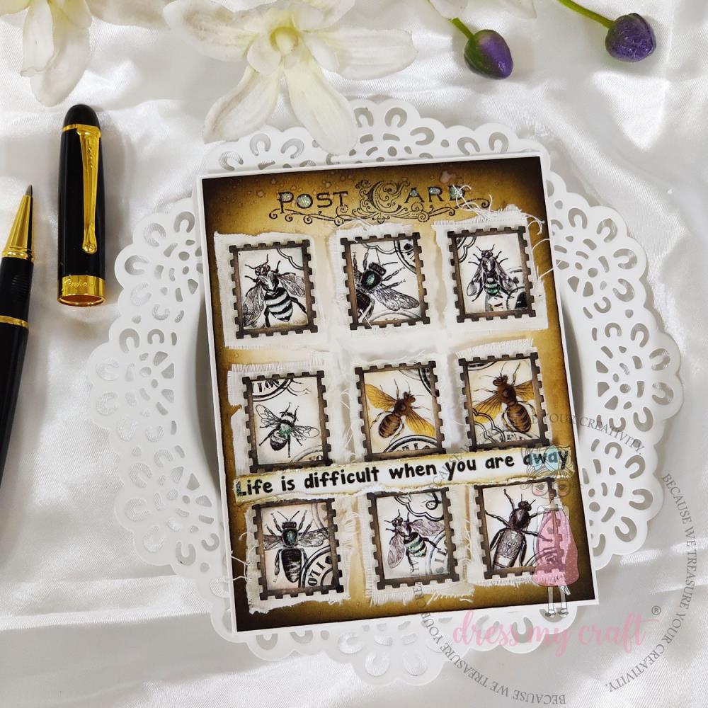 Dress My Craft Paper Punch - Postcard Ticket - The Merri Artist - merriartist.com