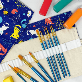 Pencil Wrap Pouch (72 slots) - Vibrant Leaves