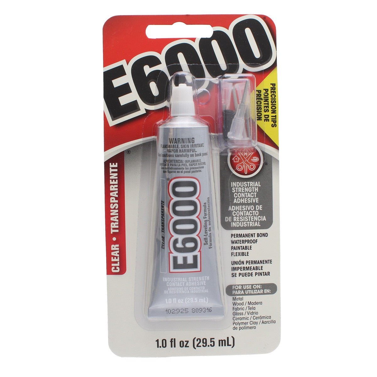 E6000 Industrial Strength Glue - 1 oz Clear with 4 Precision Tips - The Merri Artist - merriartist.com