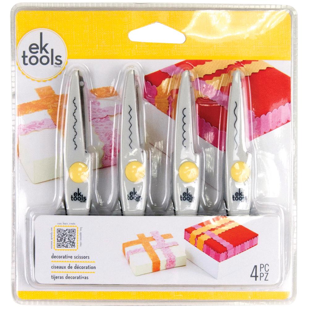 EK Success Decorative Scissors 5.5" - pack of 4 (Deckle, Wave, Scallop & Zigzag) - The Merri Artist - merriartist.com