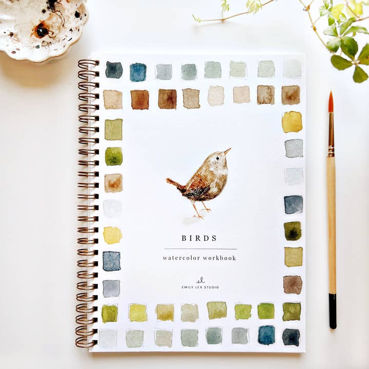 Emily Lex Studio - Birds Watercolor Workbook - The Merri Artist - merriartist.com