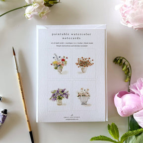 emily lex studio - Bouquets paintable notecards - The Merri Artist - merriartist.com