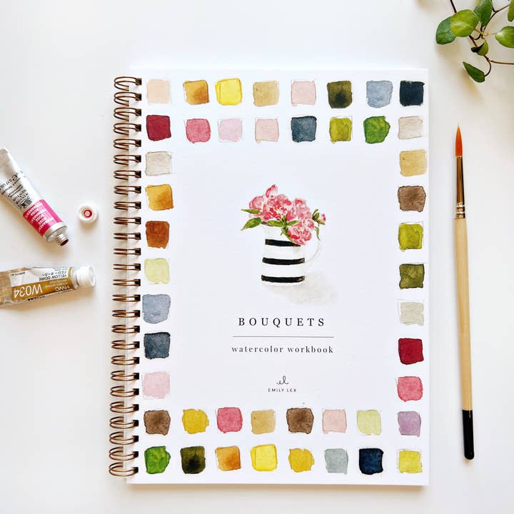 Emily Lex Studio - Bouquets Watercolor Workbook - The Merri Artist - merriartist.com