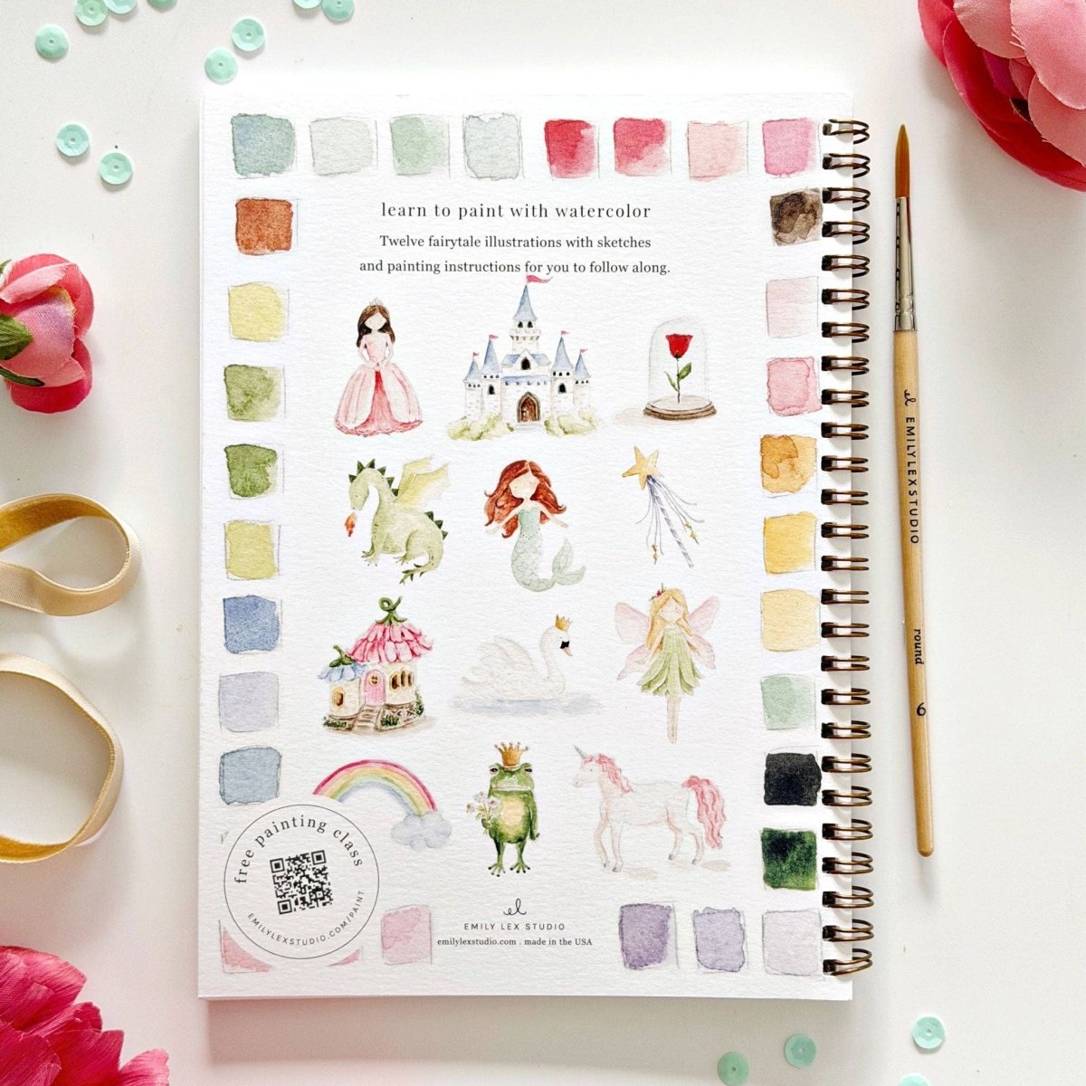 emily lex studio - Fairytale watercolor workbook - The Merri Artist - merriartist.com