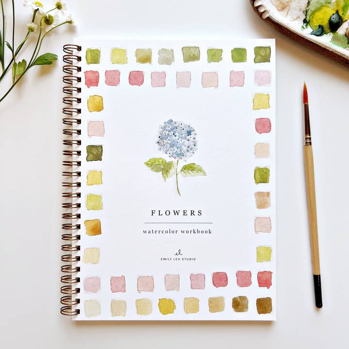 Emily Lex Studio - Flowers Watercolor Workbook - The Merri Artist - merriartist.com