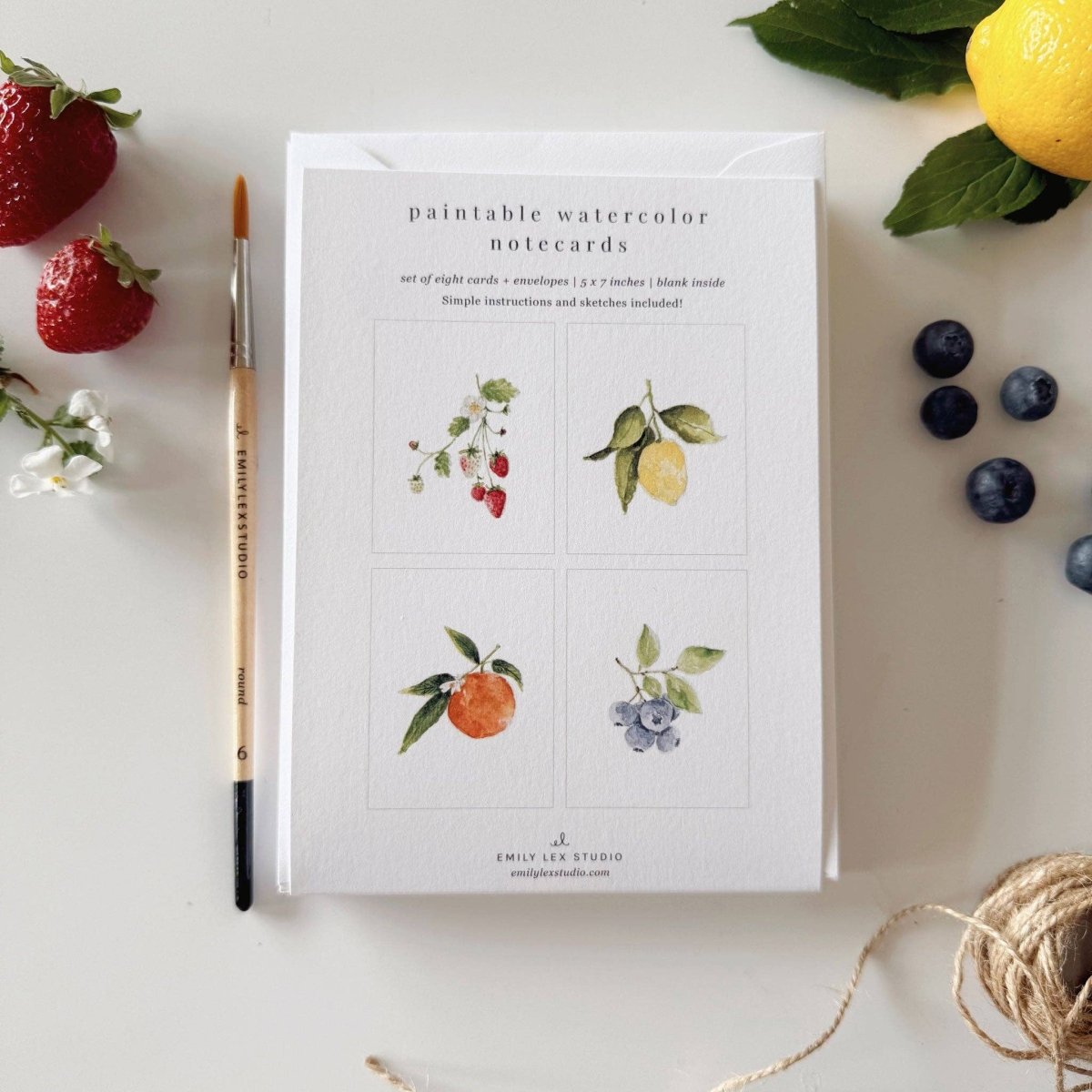 emily lex studio - Fruit paintable notecards - The Merri Artist - merriartist.com