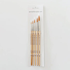 emily lex studio - Watercolor paintbrush set of five wood brushes - The Merri Artist - merriartist.com