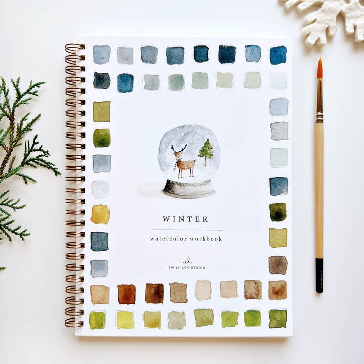 Emily Lex Studio - Winter Watercolor Workbook - The Merri Artist - merriartist.com