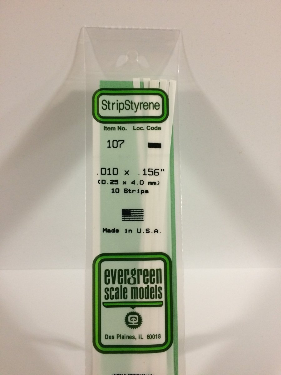 Evergreen Scale Models 107 - .010 X .156" X 14" Strips (10) - The Merri Artist - merriartist.com
