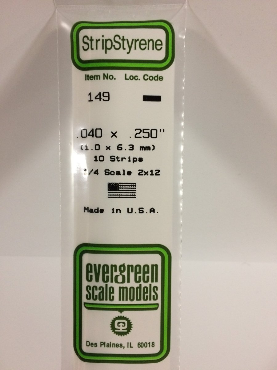 Evergreen Scale Models 149 - .040 X .250" X 14" Strips (10) - The Merri Artist - merriartist.com