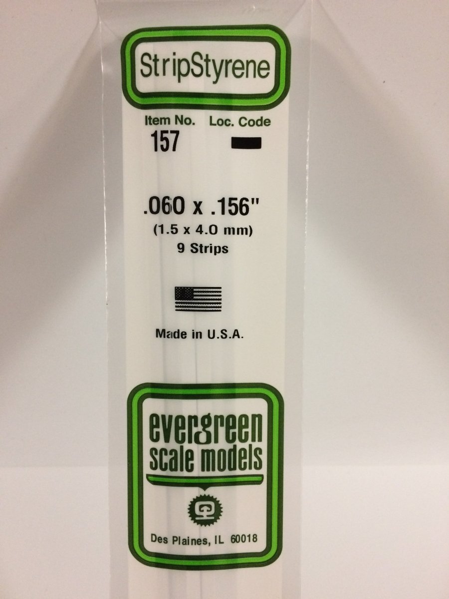 Evergreen Scale Models 157 - .060 X .156" X 14" Strips (9) - The Merri Artist - merriartist.com