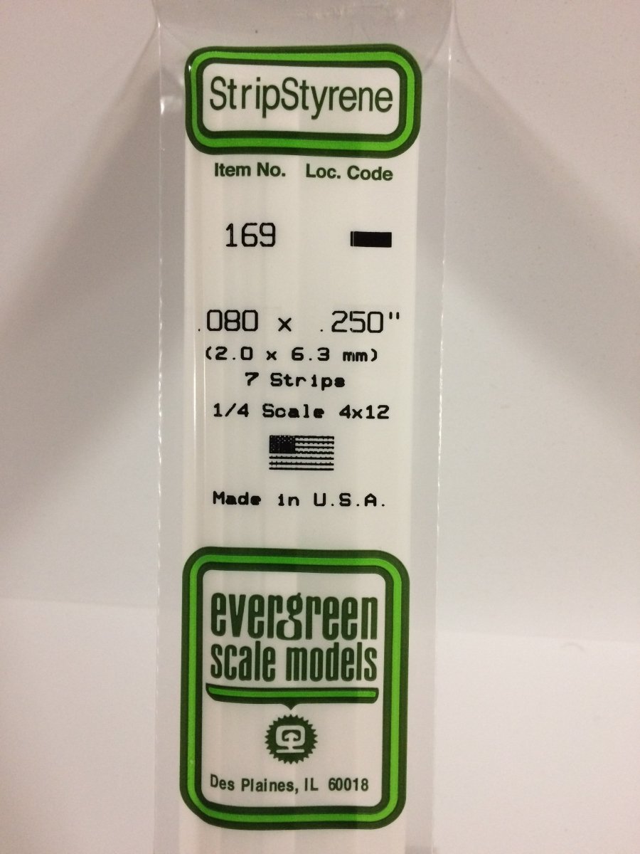Evergreen Scale Models 169 - .080 X .250" X 14" Strips (7) - The Merri Artist - merriartist.com