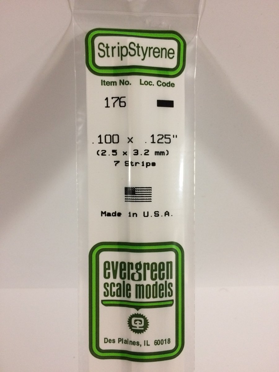 Evergreen Scale Models 176 - .100 X .125" X 14" Strips (7) - The Merri Artist - merriartist.com