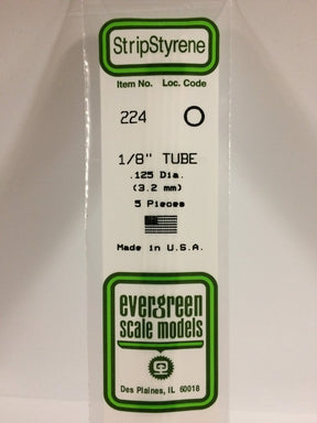 Evergreen Scale Models 224 - .125" (1/8") OD X 14" Tubing (5) - The Merri Artist - merriartist.com