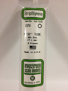 Evergreen Scale Models 229 - .281" (9/32") OD X 14" Tubing (3) - The Merri Artist - merriartist.com