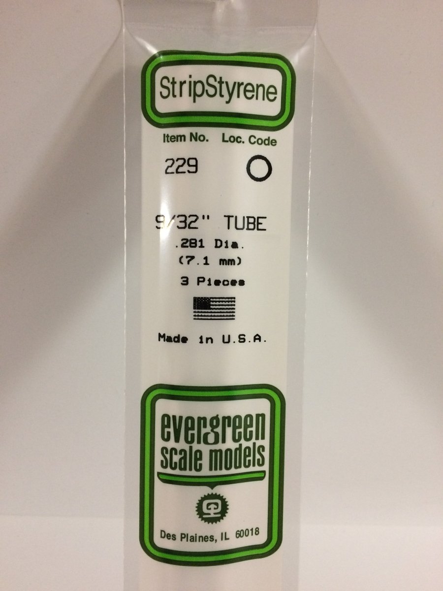 Evergreen Scale Models 229 - .281" (9/32") OD X 14" Tubing (3) - The Merri Artist - merriartist.com