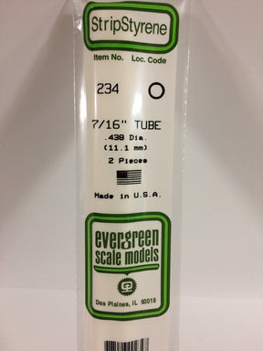 Evergreen Scale Models 234 - .438" (7/16") OD X 14" Tubing (2) - The Merri Artist - merriartist.com