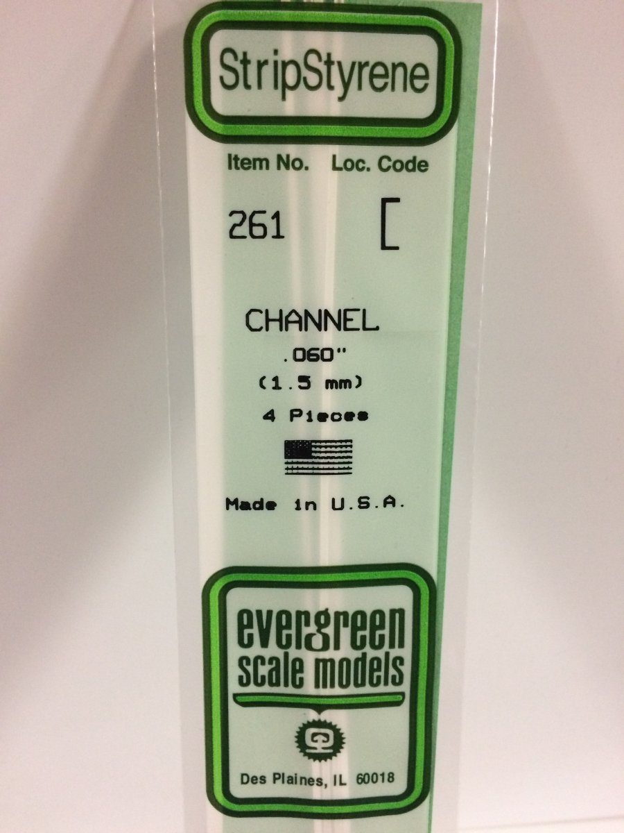 Evergreen Scale Models 261 - .060" (1.5 mm) X 14" Channel (4) - The Merri Artist - merriartist.com