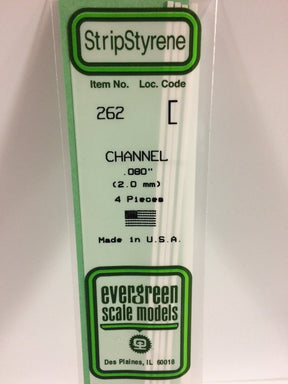 Evergreen Scale Models 262 - .080" (2.0 mm) X 14" Channel (4) - The Merri Artist - merriartist.com