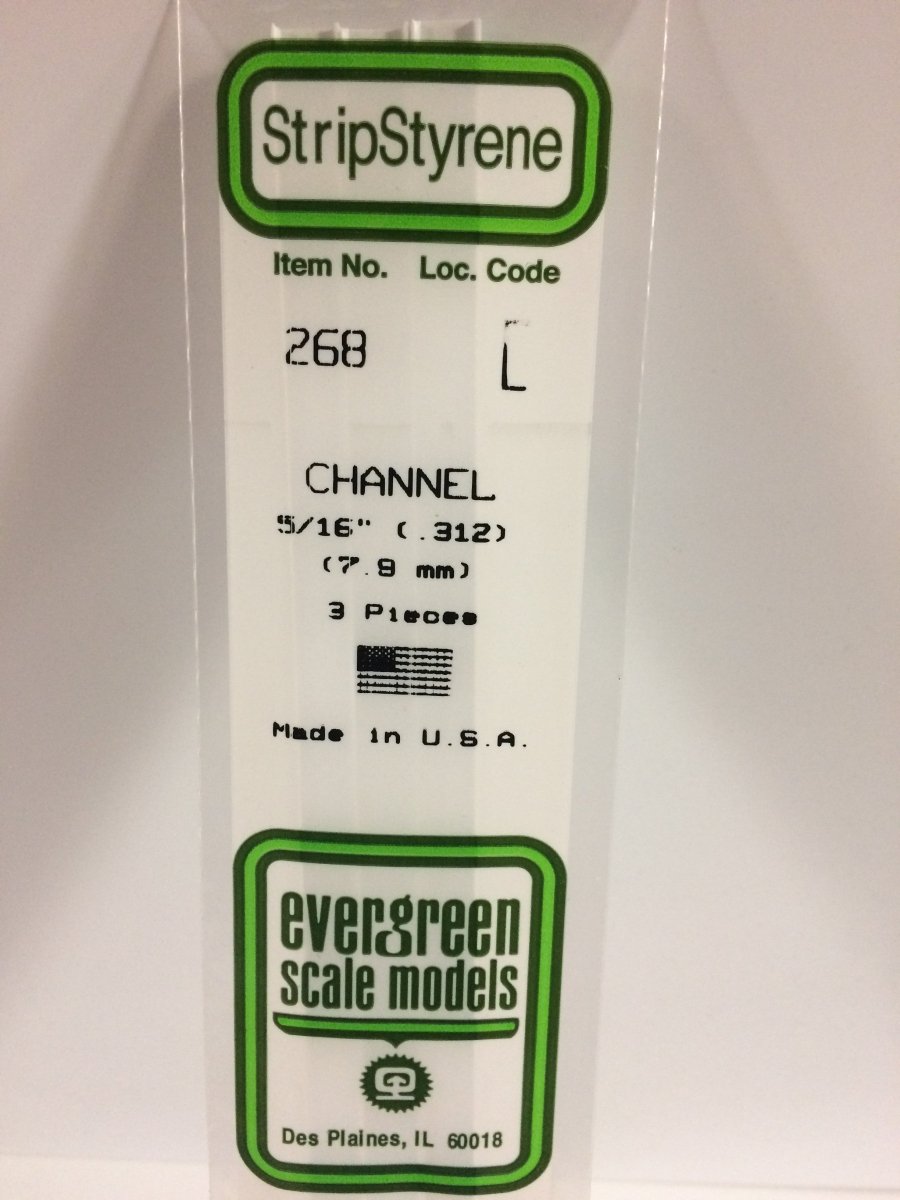 Evergreen Scale Models 268 - .312" (7.9 mm) X 14" Channel (3) - The Merri Artist - merriartist.com