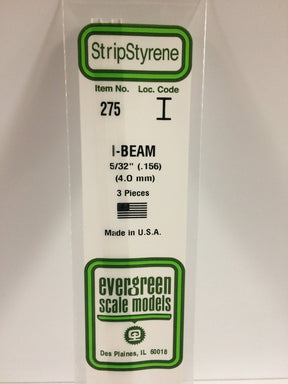 Evergreen Scale Models 275 - .156" (4.0 mm) X 14" I - Beam (3) - The Merri Artist - merriartist.com