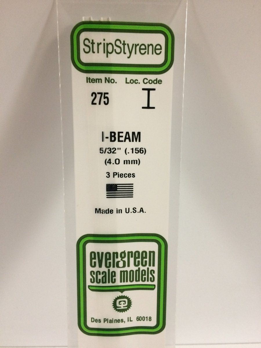Evergreen Scale Models 275 - .156" (4.0 mm) X 14" I - Beam (3) - The Merri Artist - merriartist.com