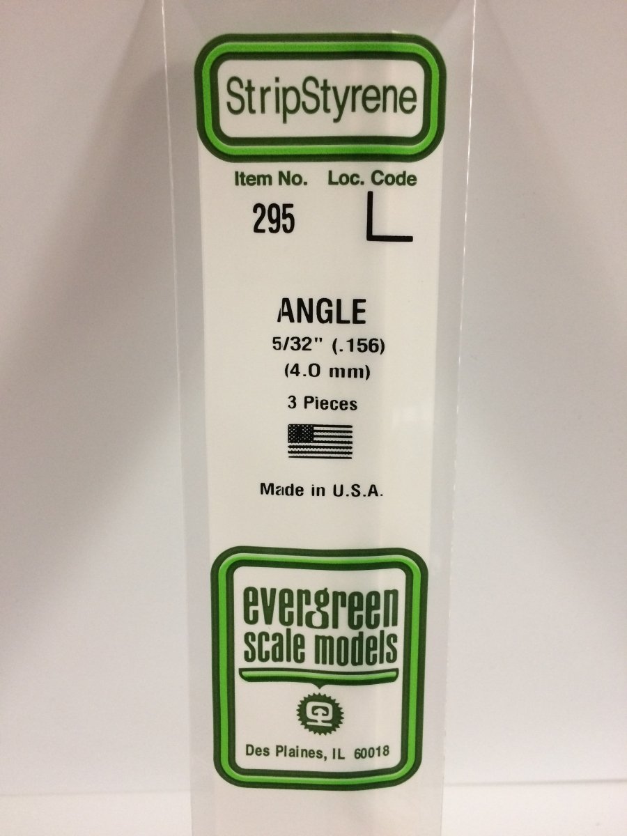 Evergreen Scale Models 295 - .156" (4.0 mm) X 14" Angle (3) - The Merri Artist - merriartist.com