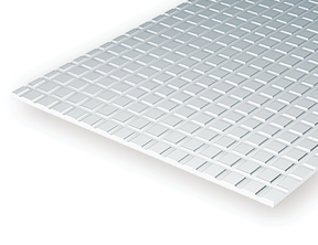 Evergreen Scale Models 4502 - .044" (1.10 mm) heavy groove spacing, 1/12" Square Tile (1) - The Merri Artist - merriartist.com