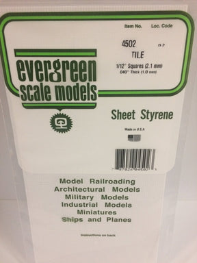 Evergreen Scale Models 4502 - .044" (1.10 mm) heavy groove spacing, 1/12" Square Tile (1) - The Merri Artist - merriartist.com
