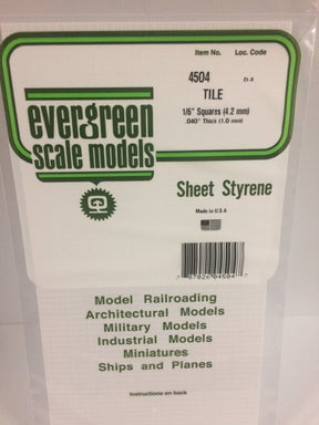 Evergreen Scale Models 4504 - .044" (1.10 mm) heavy groove spacing, 1/16" Square Tile (1) - The Merri Artist - merriartist.com