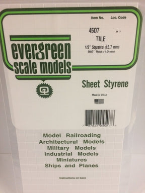Evergreen Scale Models 4507 - .044" (1.10 mm) heavy groove spacing, 1/2" Square Tile (1) - The Merri Artist - merriartist.com
