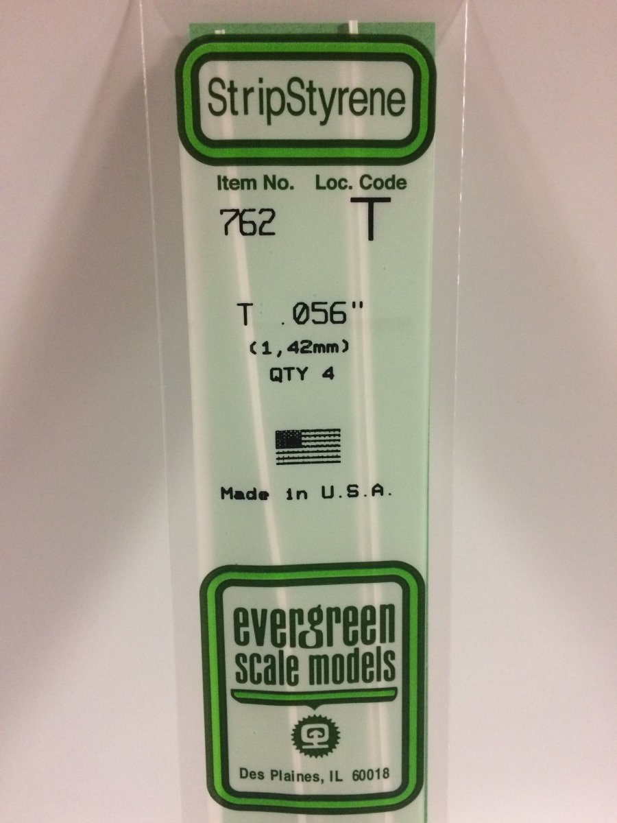Evergreen Scale Models 762 - .056" T Shape (4) - The Merri Artist - merriartist.com