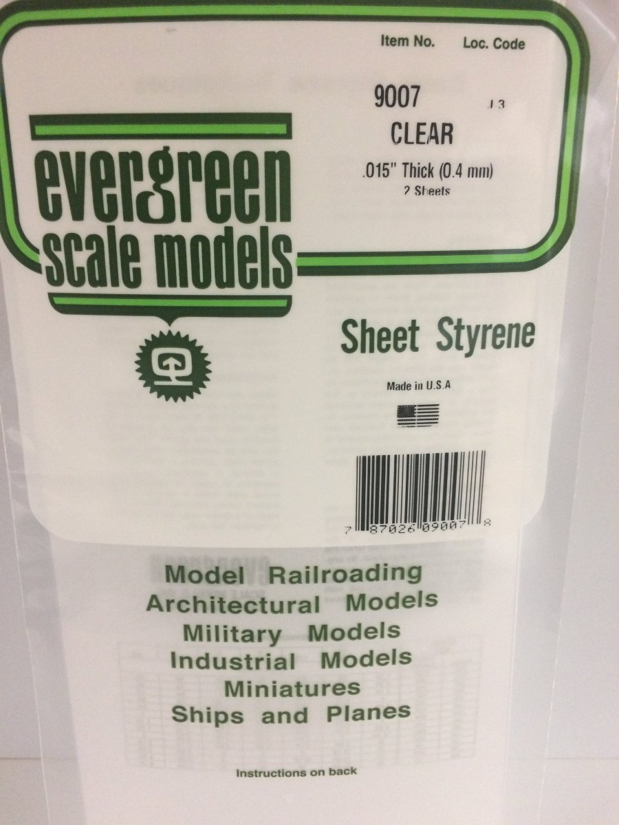 Evergreen Scale Models 9007 - 6 X 12" Clear .015" Thick (2) - The Merri Artist - merriartist.com