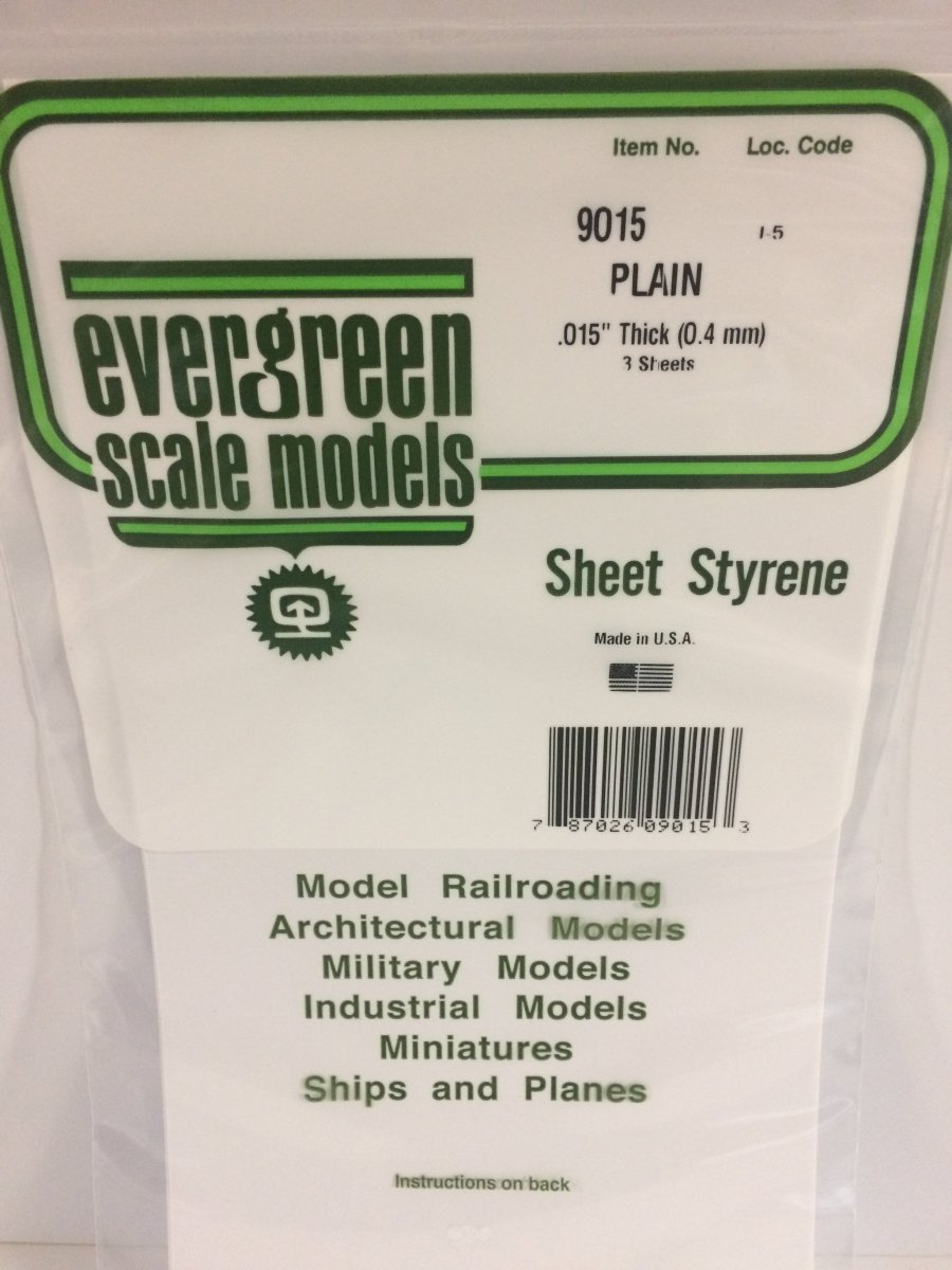 Evergreen Scale Models 9015 - .015" Thick Plain White 6" X 12" Sheet (3) - The Merri Artist - merriartist.com